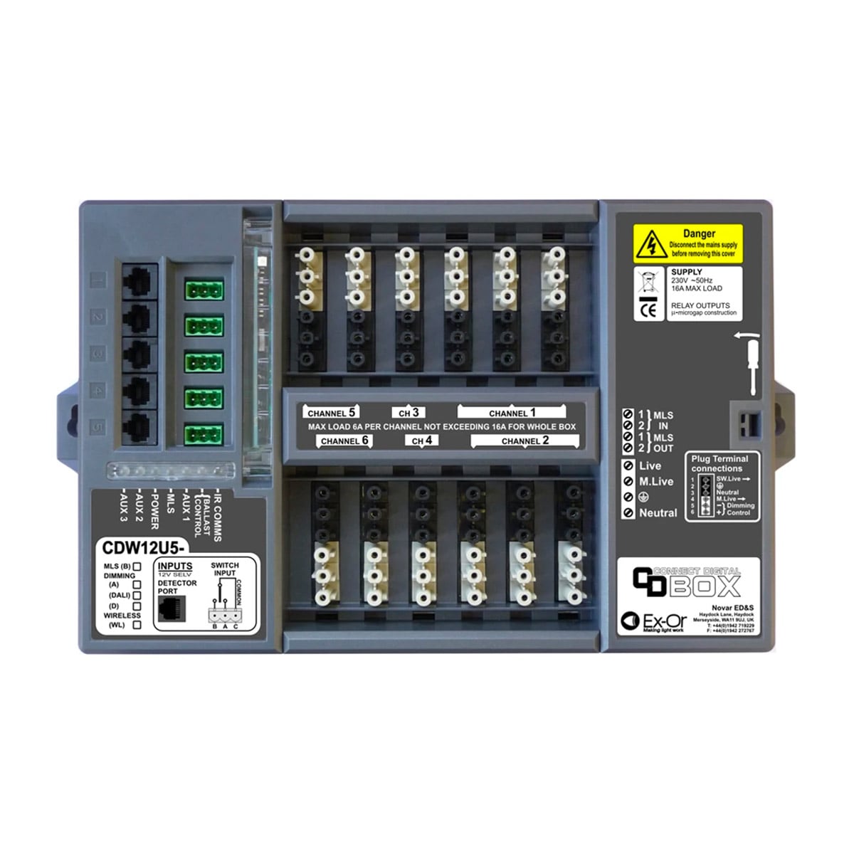 Ex-Or by Honeywell Pluggable LCM with 12 luminaire sockets MLS Bus DALI